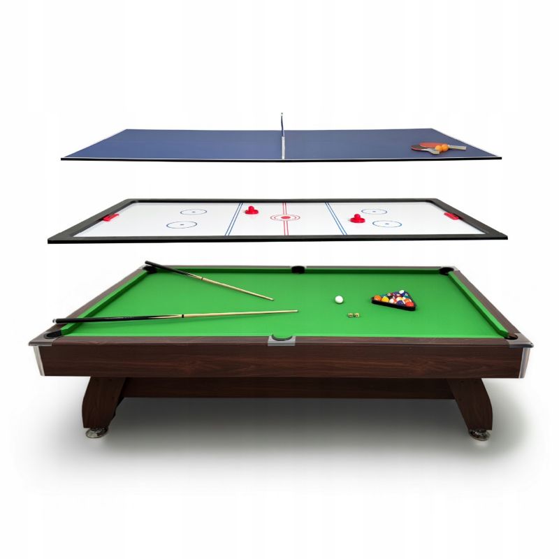 Stół bilardowy THUNDER BOLD-BROWN-9FT-HOCEKY-PING zestaw 3w1 do gry bilard ping pong cymbergaj z akcesoriami 1szt.