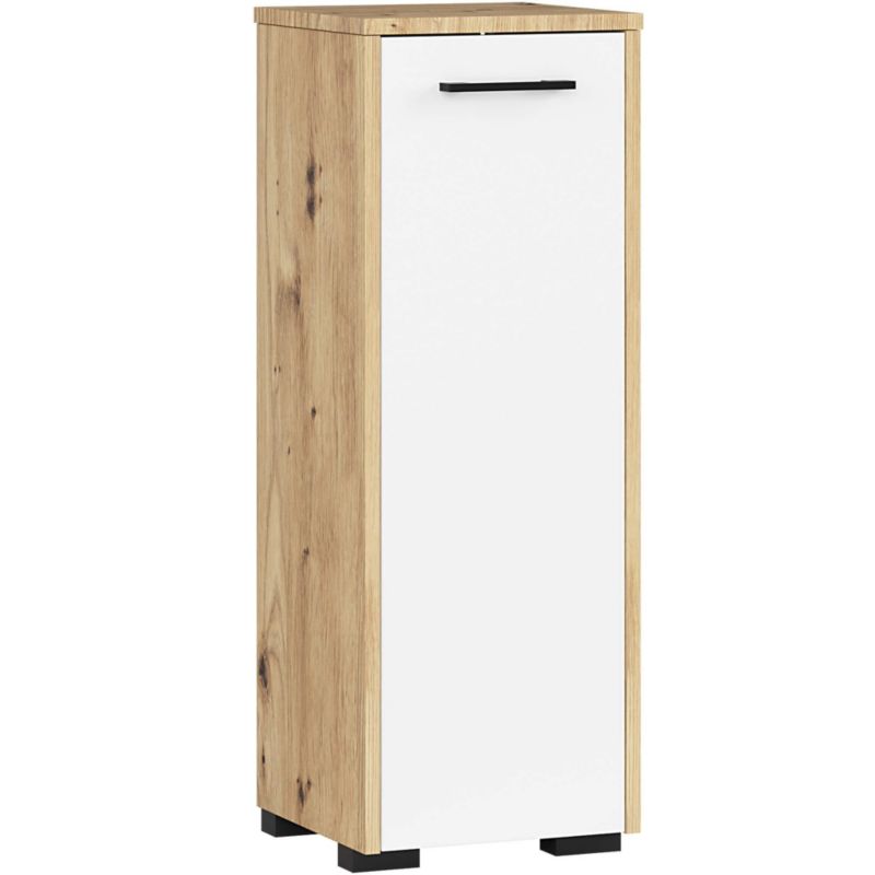 Szafka łazienkowa AKORD FIN Dąb Artisan 30 cm 1 drzwi kolor Biały mat 2 półki 30x30x85 cm 1 szt.