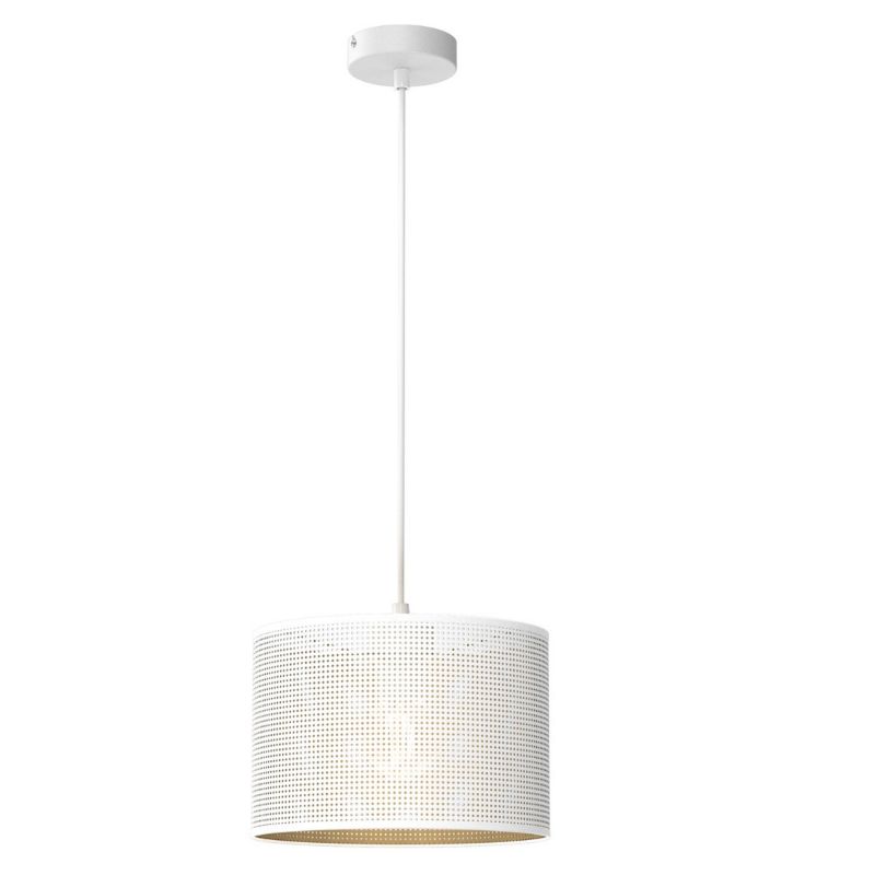 Lampa wisząca Luminex Loft Shade biały matowa-złota wym: 110 x 25 x 25 cm 1xE27 x 15W 1 szt.