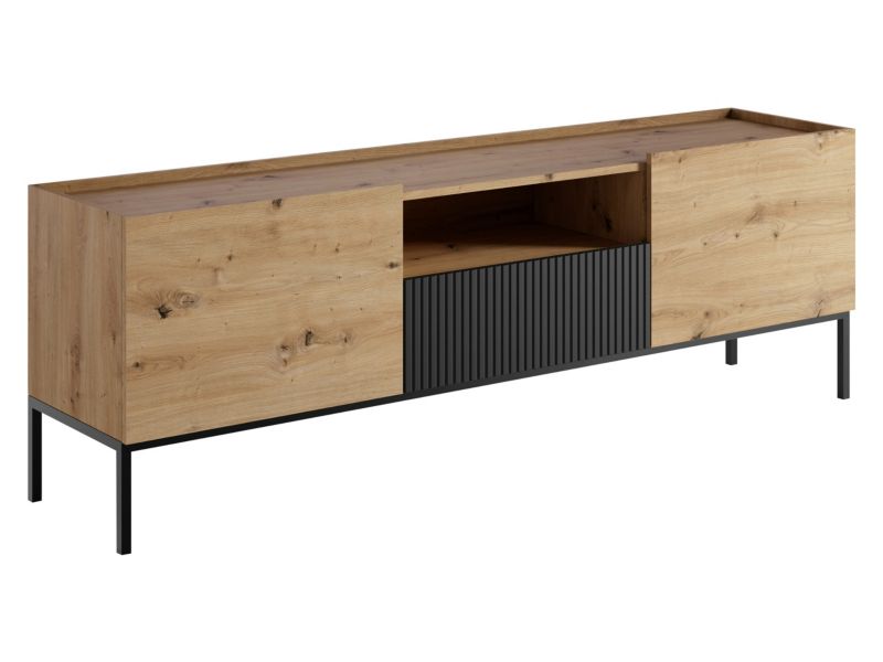 Szafka RTV MIRJAN 24 nowoczesna Como 180 2D1SZ dąb artisan/czarny 1 szt.