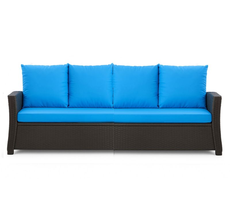 Poduszka ogrodowa na sofę rattanową 3-os, Setgarden, 170x60x50cm Niebieska Poduszki na meble ogrodowe-Technorattan, Mix, 1szt