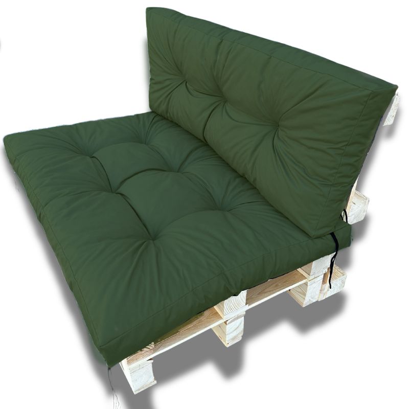 Poduszki ogrodowe Artdesign na palety 120x80 + 120x40 wodoodporne siedzisko + oparcie zielone 1 kpl.