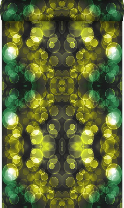 Tapeta Origin Wallcoverings motyw kalejdoskopu żółtymIzielonym 53 cm x 10.05 m - 1 rol.