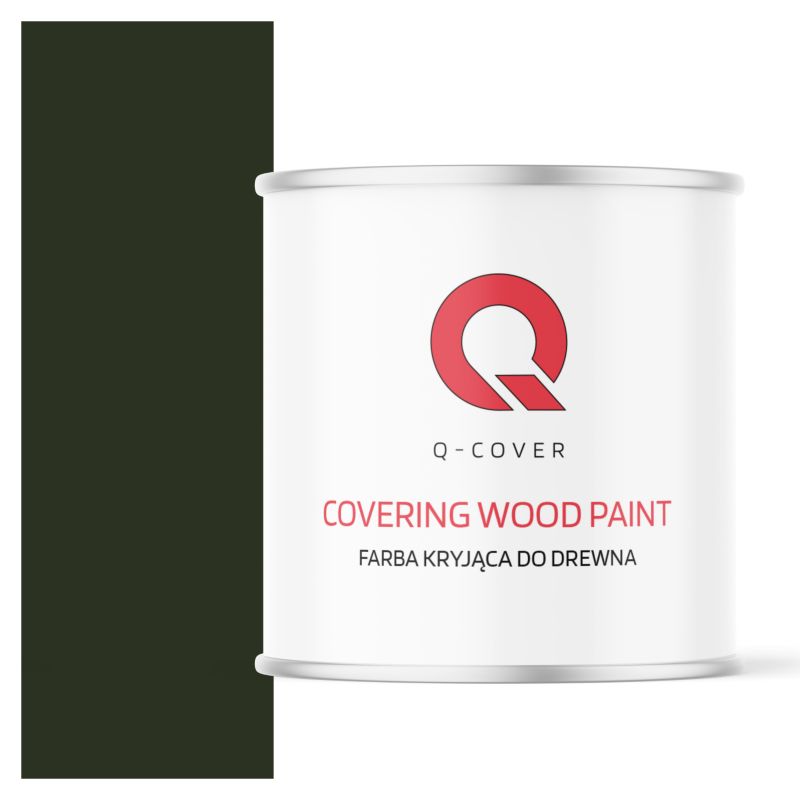 Farba Kryjąca do Drewna Q-Cover Butelkowa Zieleń RAL6007 Półmat 2.5L