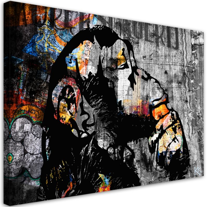 Obraz młodzieżowy Feeby Street Art Banksy Małpa Abstrakcja 90x60cm 1szt