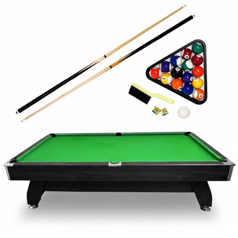 Stół bilardowy THUNDER BOLD-BLACK-7FT solidny wytrzymały czarny spływowy zestaw z akcesoriami 1szt.