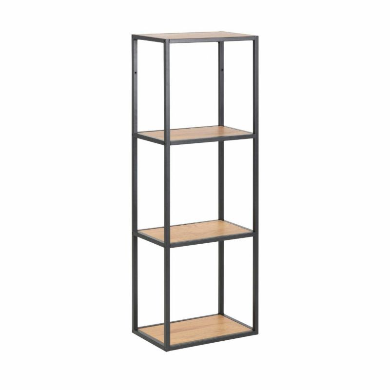 Półka ścienna Seaford Actona MDF metal brązowo-czarna pionowa 37 x 24 x 108 cm 1 szt.
