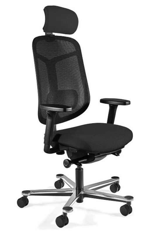 Fotel Unique ergonomiczny GRID M czarny tkanina/siatka 1szt