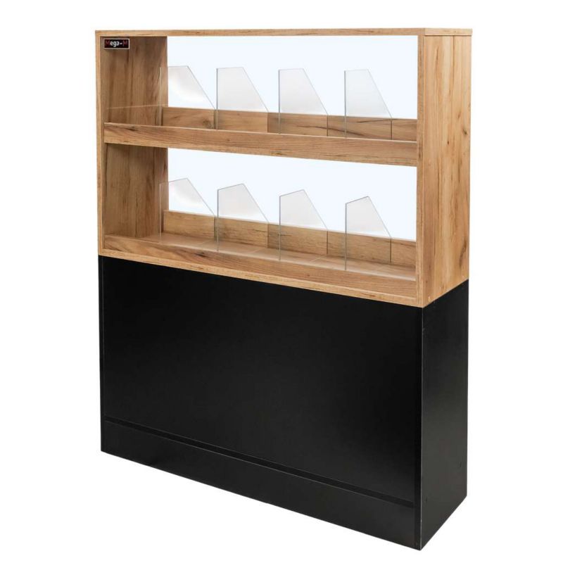 Witryna Mega-M sklepowa na cukierki przeszklona 127x106x30 cm dąb kraft/czarny 1szt.