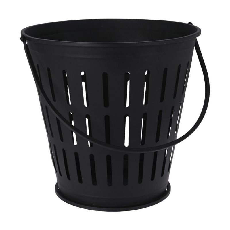 Kosz na drewno kominkowe H&S Decoration metalowy czarny 66 cm średnica 39 cm 1 szt.