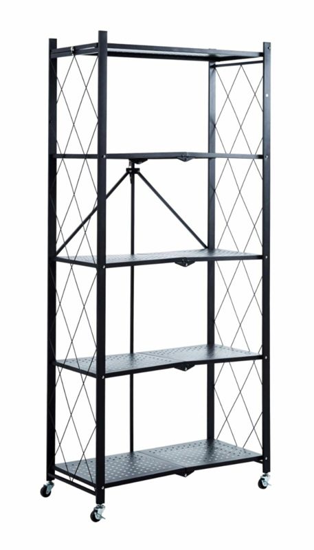 Regał metalowy loftowy Kingsley INTESI czarny na kółkach 158 cm do garderoby, garażu, przedpokoju 1 szt.