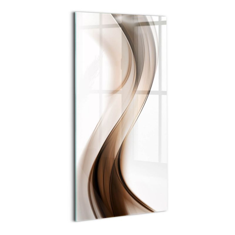 Obraz Szklany Wallfluent 50x100 cm Abstrakcja brązowe linie 1 szt.