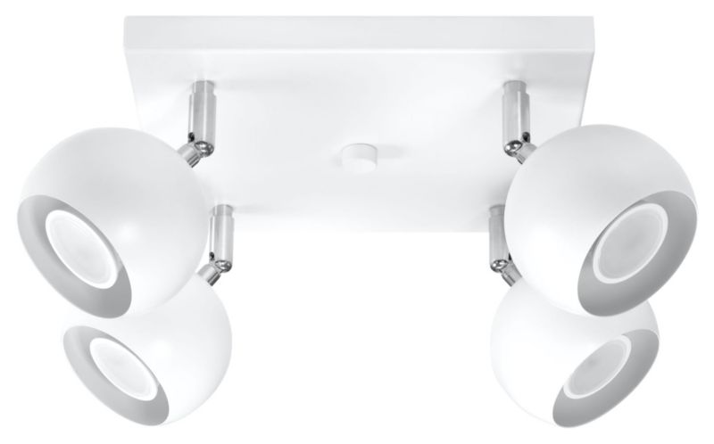 Lampa sufitowa Sollux Lighting Oculare biała chromowana 4 x GU10 x 40W wym: 25 x 25 cm - 1 szt.