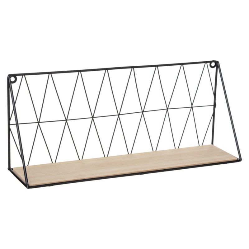 Druciana półka ścienna wykonana z metalu Atmosphera czarna 48 x 20 cm 1 szt.