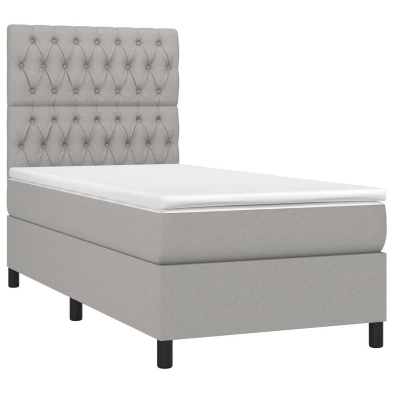 Łóżko kontynentalne WaszeMeble 90x200 cm jasnoszare WM-3135085 1 szt.