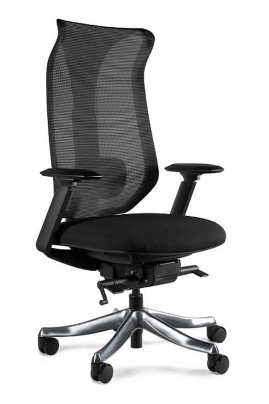 Fotel Unique ergonomiczny FOCUS czarny tkanina/siatka 1szt