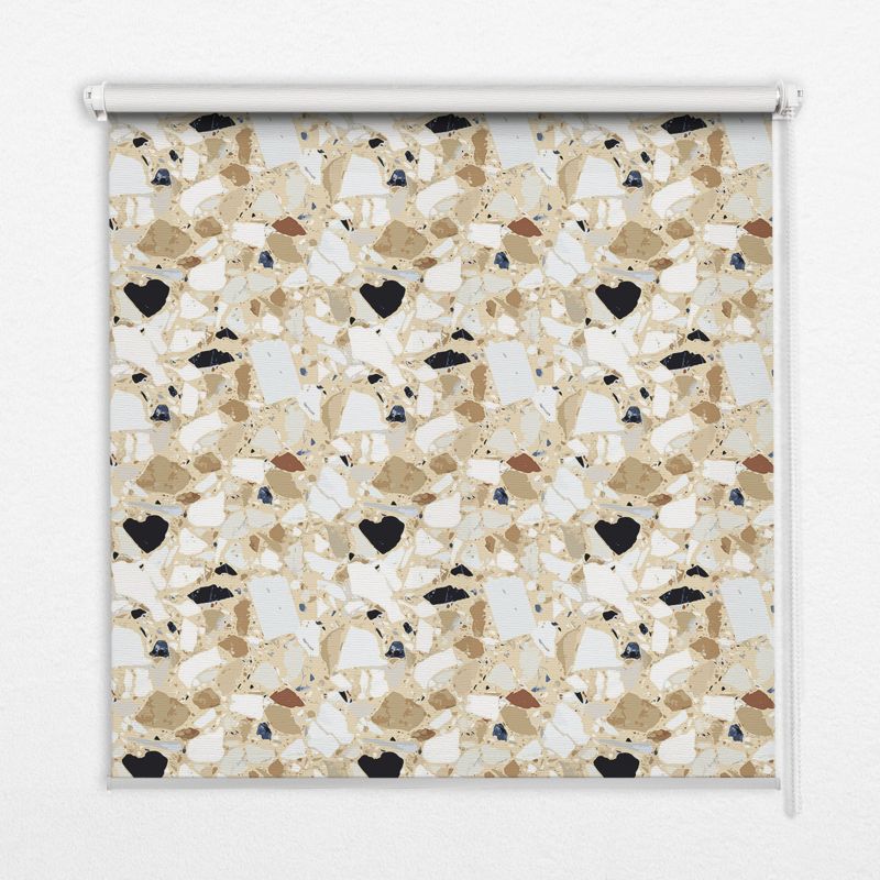 Roleta Wzorzysta Tulup 150x140 cm Jasny Granit Montaż do ściany/sufitu 1 szt.