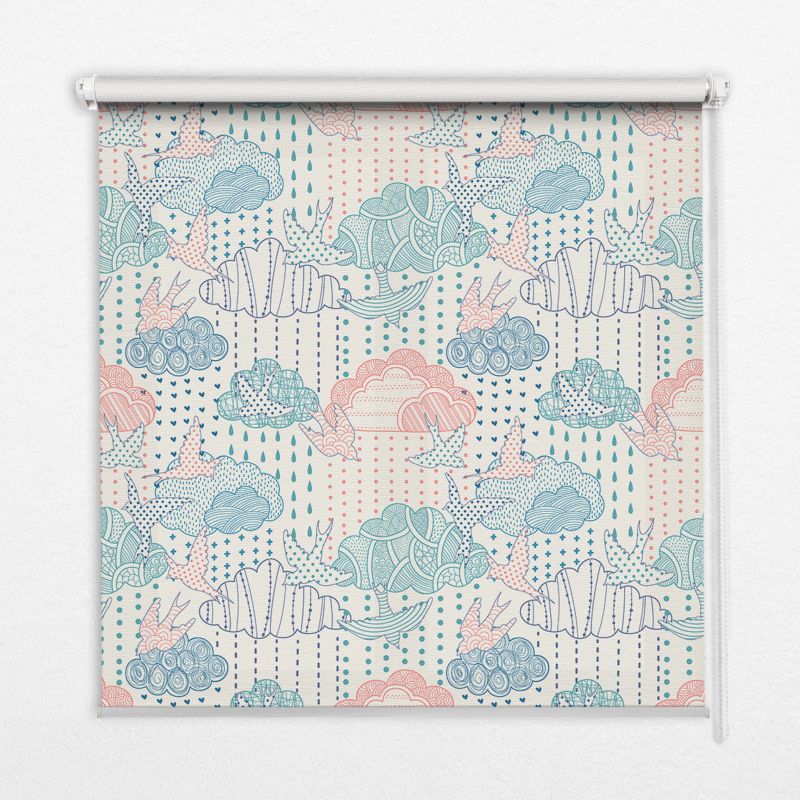 Roleta Wzorzysta Tulup 100x180 cm Kolorowe Chmury W Wzory Montaż do ściany/sufitu 1 szt.
