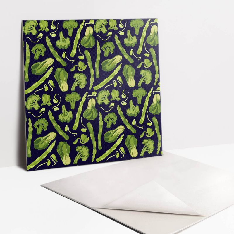 Kafelki samoprzylepne Tulup 30x30 cm Zielone warzywa 9 szt.