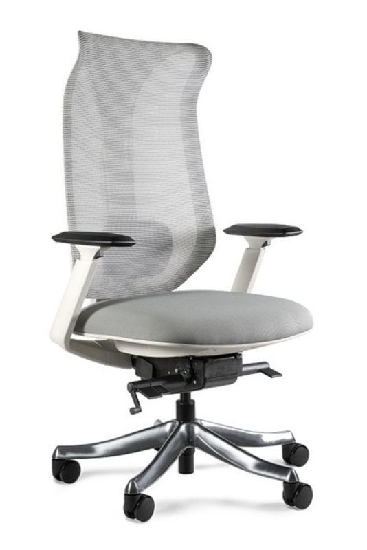 Fotel Unique ergonomiczny FOCUS szary tkanina/siatka 1szt