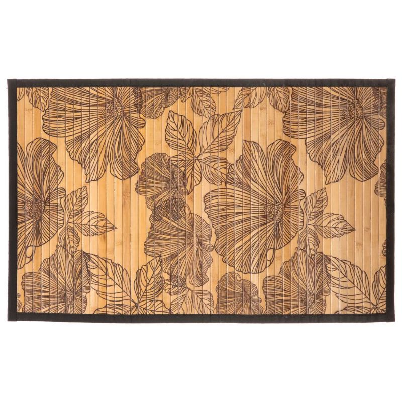 Mata łazienkowa Blackflower 5five Simply Smart bambusowa w kwiaty 50x80 cm 1 szt.