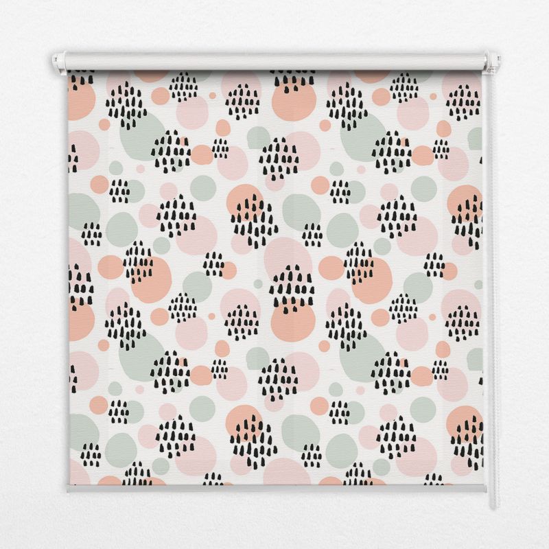 Roleta Wzorzysta Tulup 150x140 cm Czarne Łatki W Kropki Montaż do ściany/sufitu 1 szt.