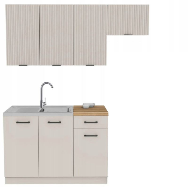 Meble Mebel Elite MODERN 170 Kuchenne Zestaw Mebli Na Wymiar Modułowe Ryflowane Kaszmir 1 szt