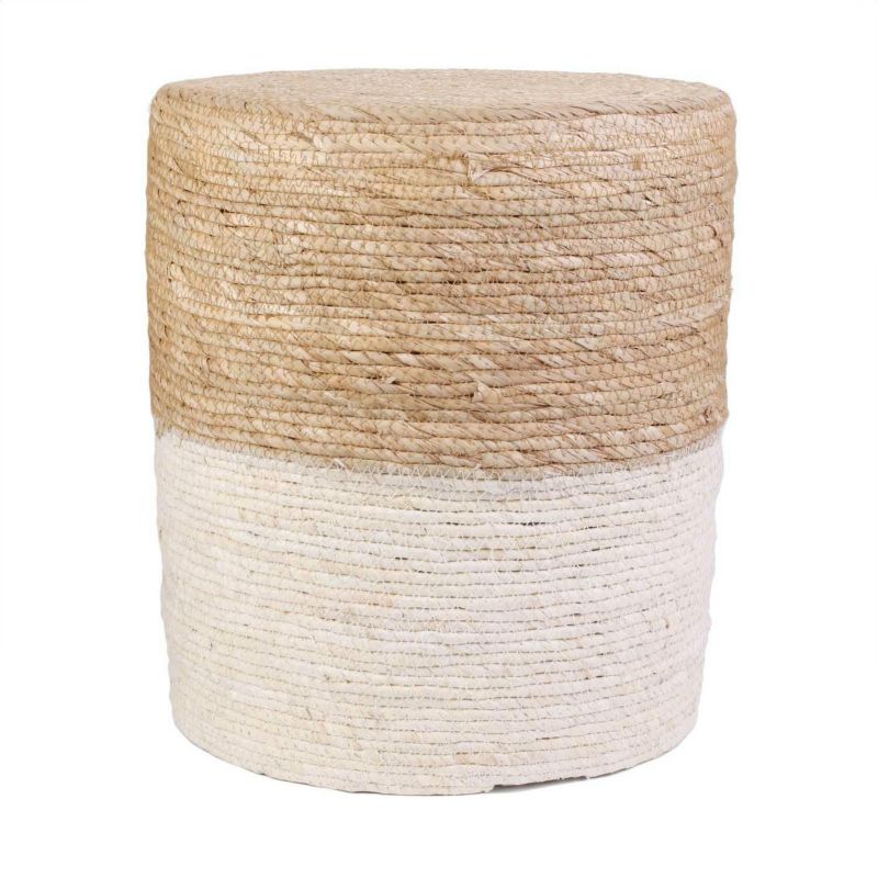 Pufa TABU HowHomely naturalne plecione siedzisko 35x35x41 cm 1 szt.