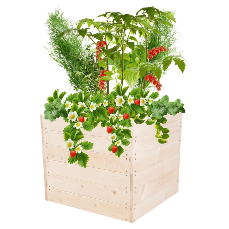 Warzywnik drewniany MODO24 grządka naturalne drewno 54x83x80 cm 1 szt.