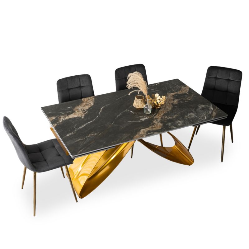 Zestaw Mebel Elite Stół Ceramiczny Z Krzesłami Rozkładany 160-240 Komplet Do Jadalni 1 kpl