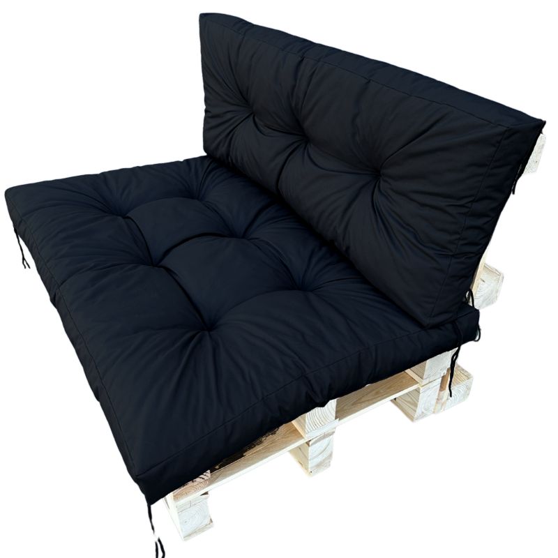 Poduszki ogrodowe Artdesign na palety 120x80 + 120x40 wodoodporne siedzisko + oparcie czarne 1 kpl.