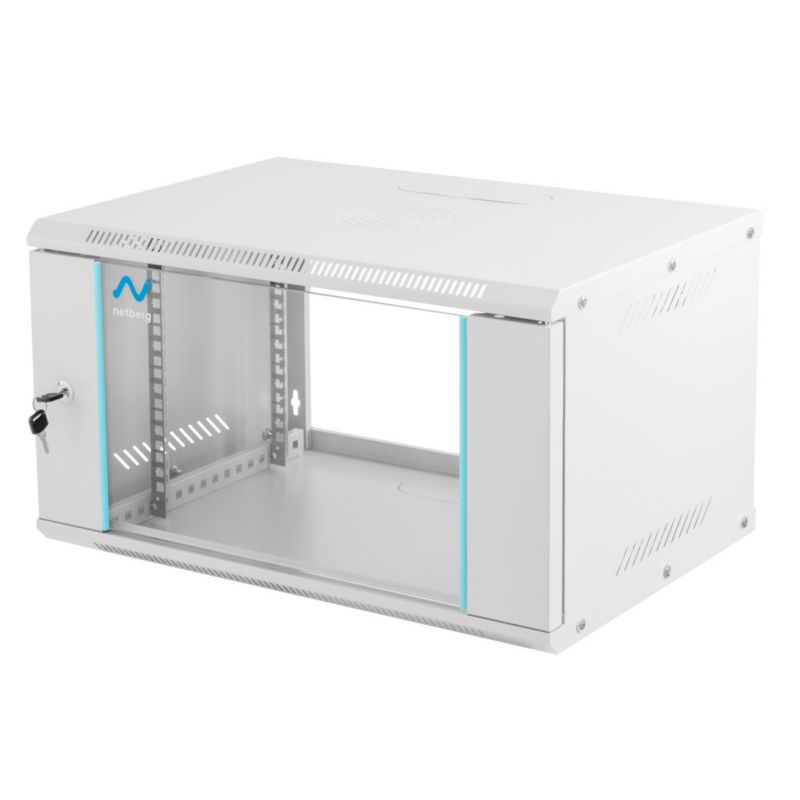 Szafa rack Netberg Basic 19" 6U 330x600x400mm serwerowa na elektronikę wisząca szara 1szt.