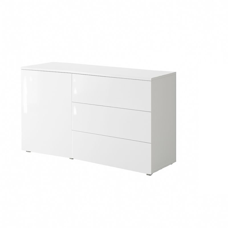 Komoda MINIO go for it PARIS 110 cm, biały/biały połysk, 1 szt.