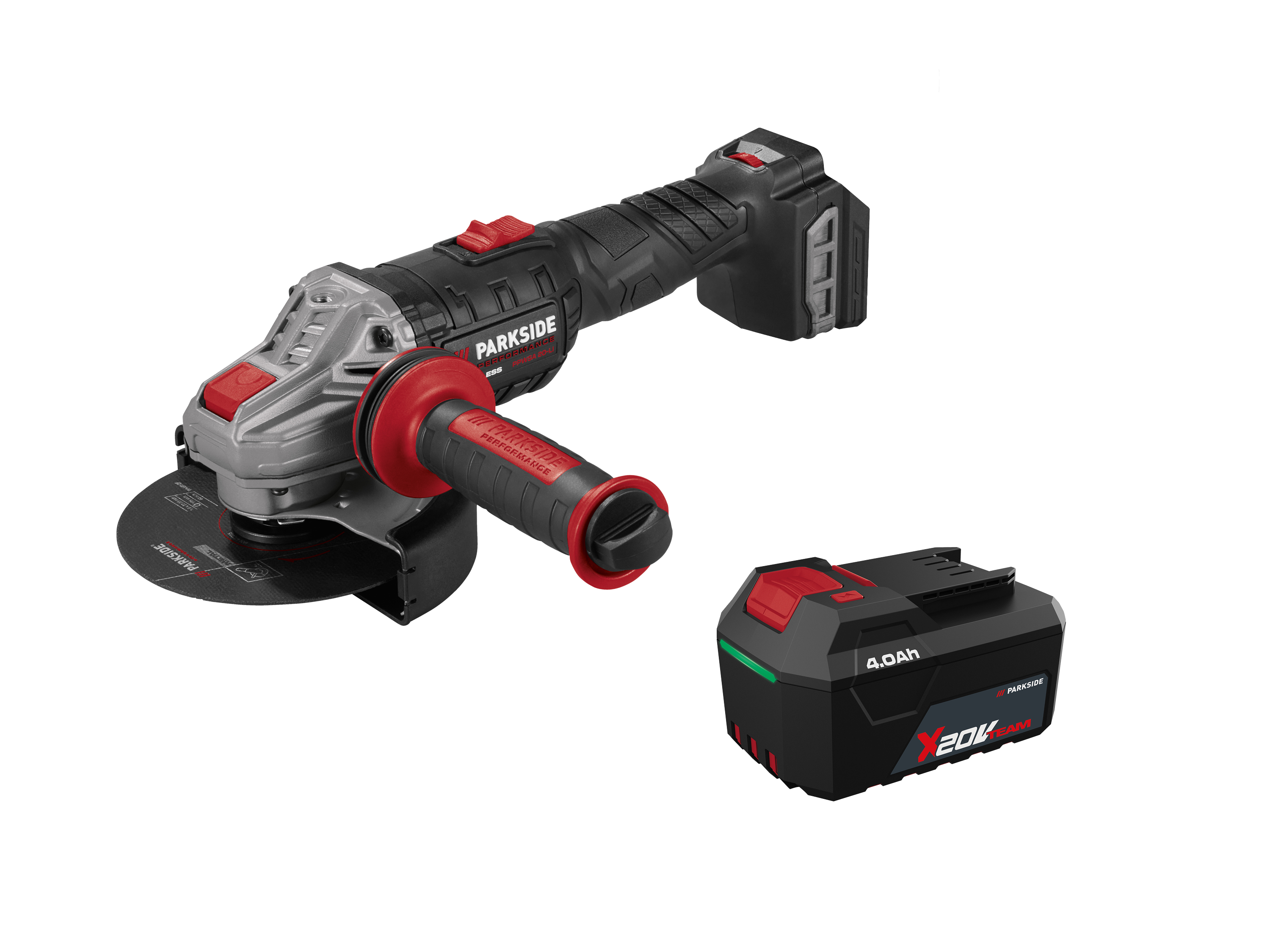 Parkside Performance Akumulatorowa szlifierka kątowa 20 V Ppwsa 20-Li A1 z akumulatorem litowo-jonowym 20 V 4 Ah PAP 204 A1