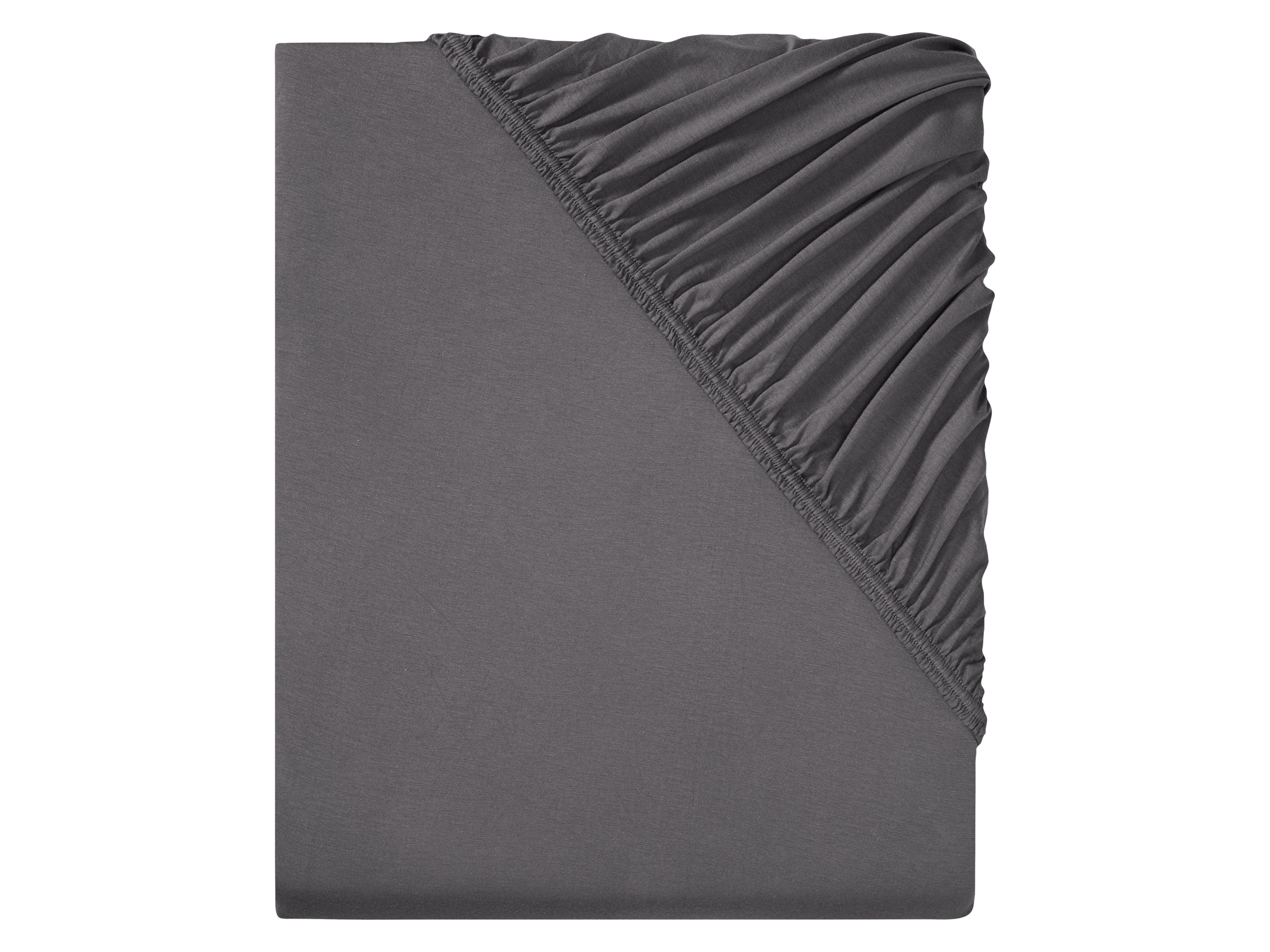Livarno home Prześcieradło z dżerseju i modalu, 140-160 x 200 cm Ciemnoszary
