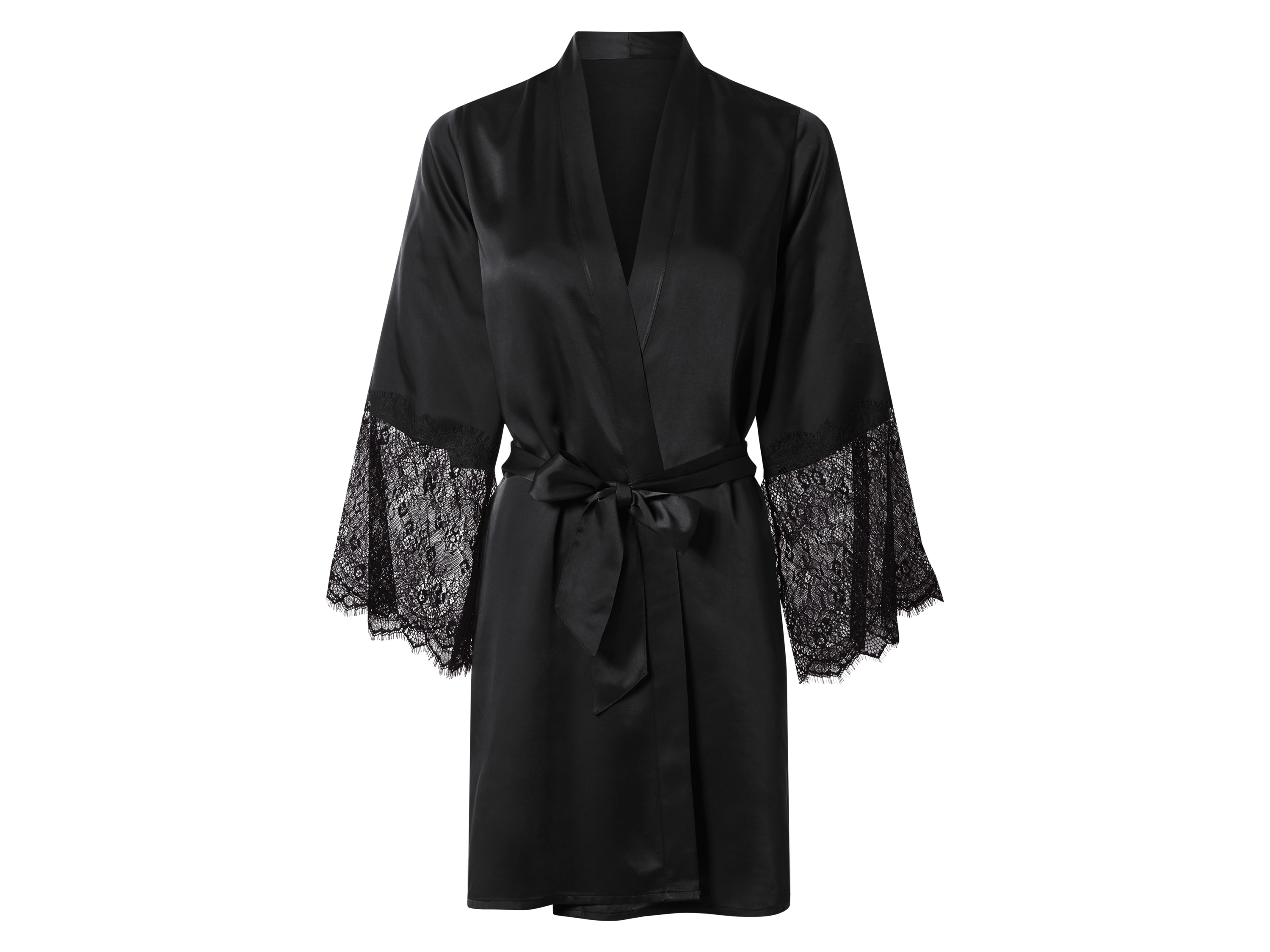 esmara Kimono satynowe damskie Czarny, M 40/42