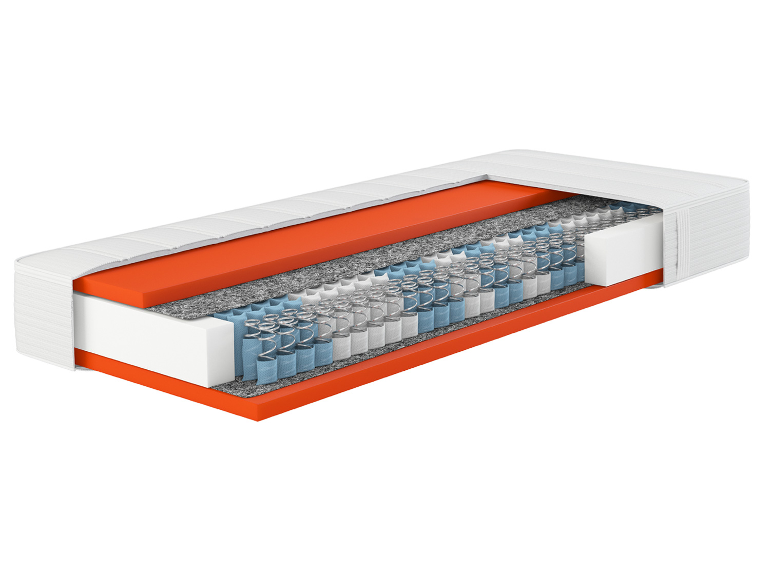 Hn8 Schlafsysteme Materac sprężynowy 7-strefowy Dynamic TFK H2, 90 x 200