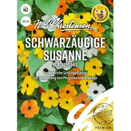 1 szt, Tunbergia Susanne Blackeye, mix kolorow - Nasiona: Ilość w opakowaniu: 25 szt.