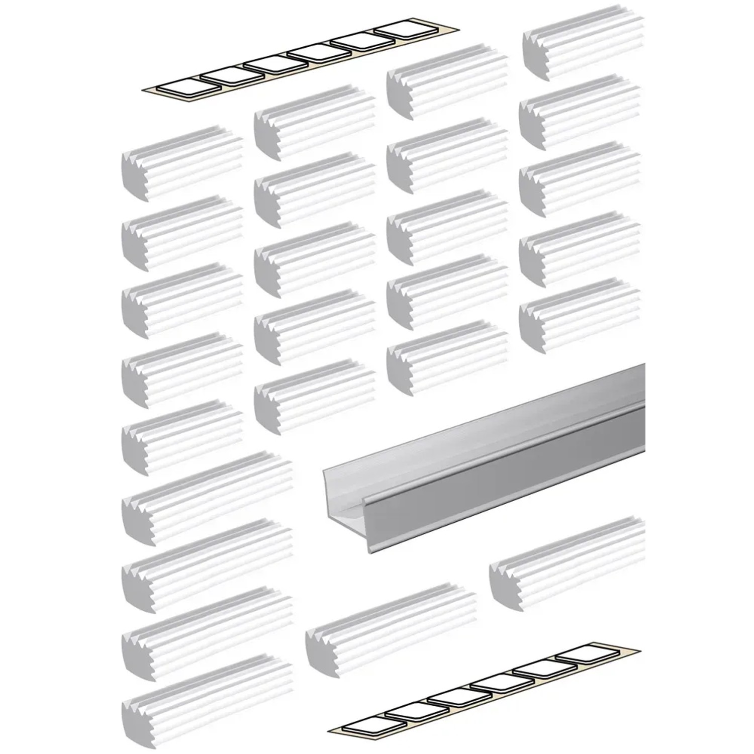 Valcomp Profil C do lustra Mars srebrny 205x5x4mm