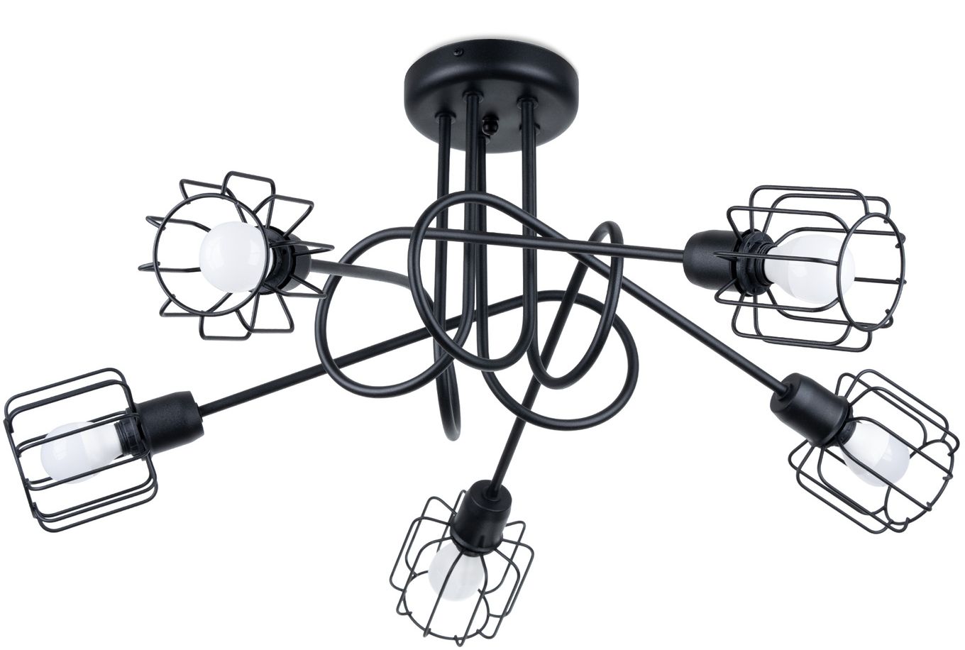 Darmowa Dostawa - Lampa podsufitowa 5x12 W czarna Sollux Lighting Beluci SL1119