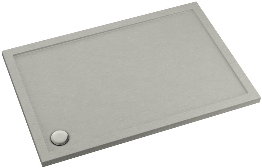 Darmowa Dostawa - Brodzik prostokątny z syfonem 120x80 cm cement Schedpol Caspar New Cement Stone 32338CTST