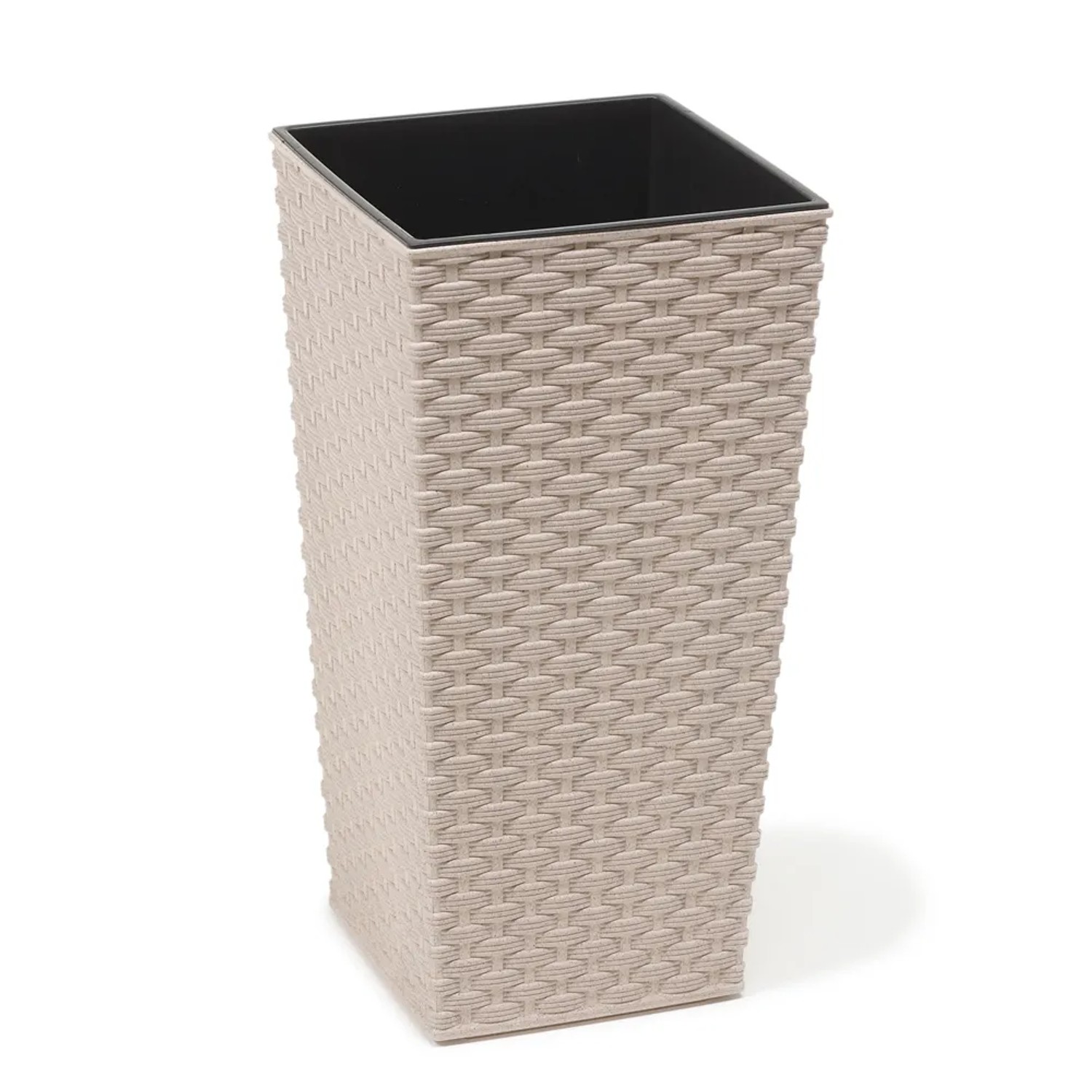 Osłonka Finezja rattan biała - 25 cm