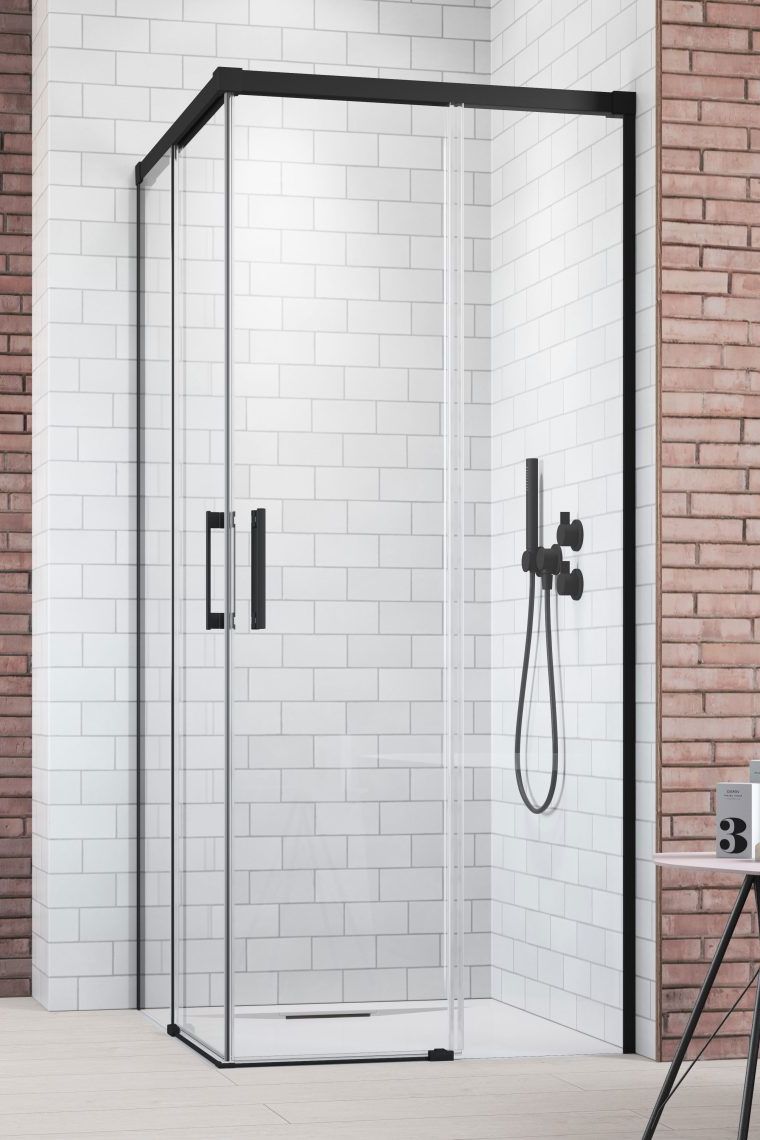 Darmowa Dostawa - Drzwi prysznicowe 75 cm rozsuwane czarny mat/szkło przezroczyste Radaway Idea Black KDD 3870665401R