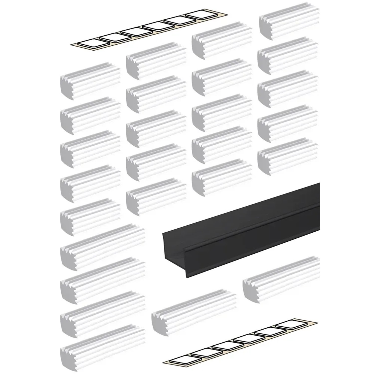 Valcomp Profil C do lustra Mars czarny 205x5x4mm