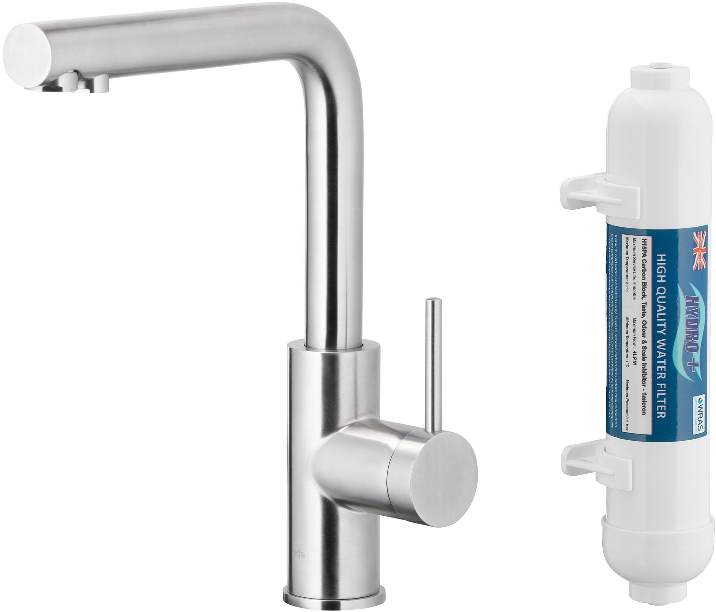 Darmowa Dostawa - Bateria kuchenna z filtrem stojąca inox KFA Armatura Duero Pure Basic 662391222