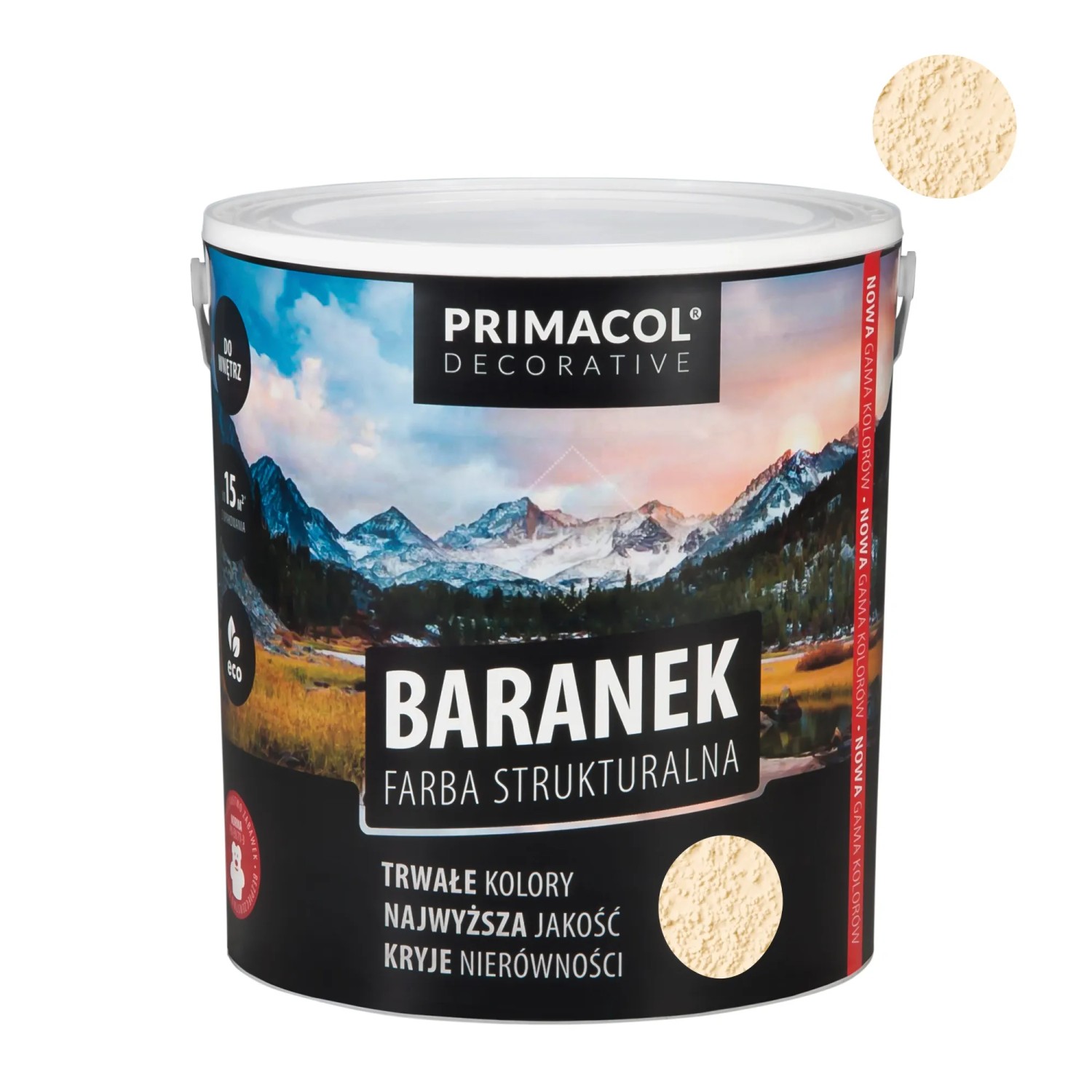 Primacol Farba strukturalna baranek kremowa 5 l