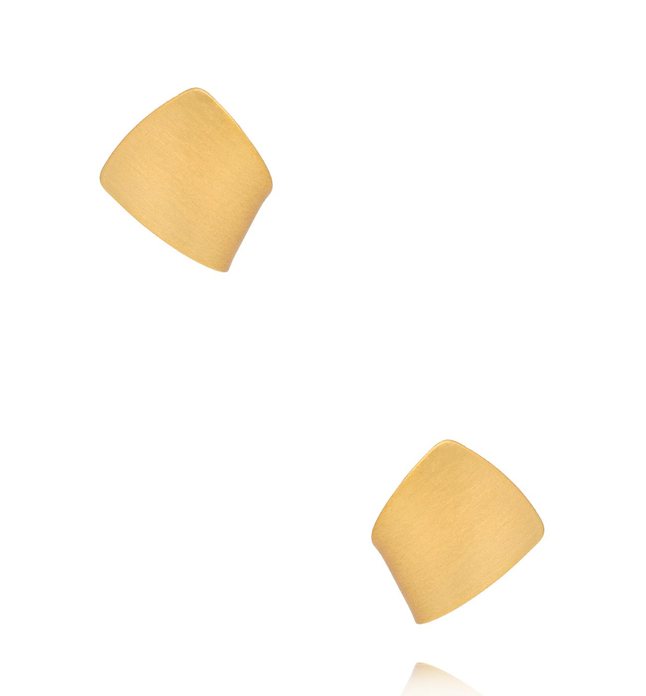 Kolczyki geometryczne, satynowo złote- średnie - By Dziubeka