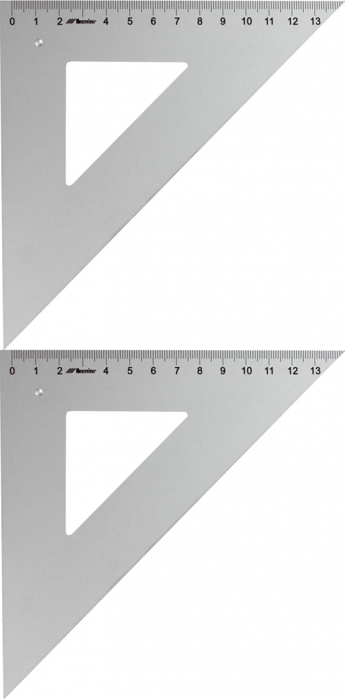 2x Ekierka aluminiowa Leniar 45°, 13.5cm, metalowa