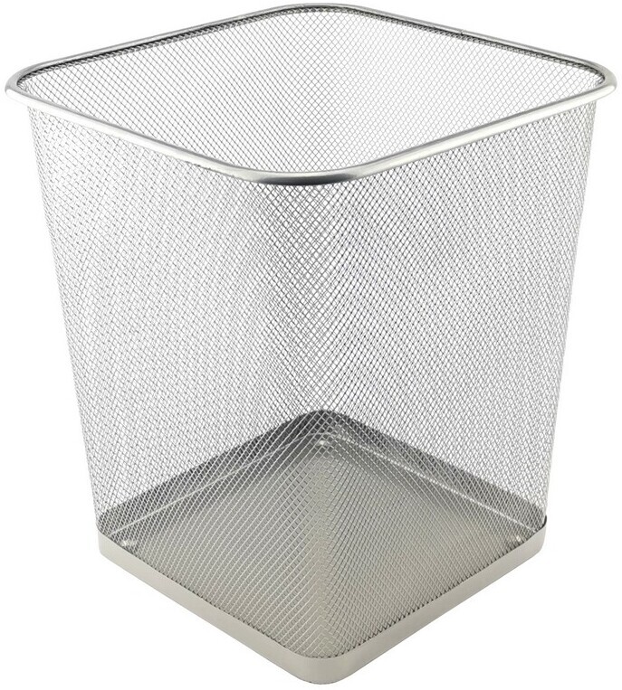 Outlet: USZKODZONY Kosz na śmieci D.Rect, metalowa siatka, 18l, srebrny