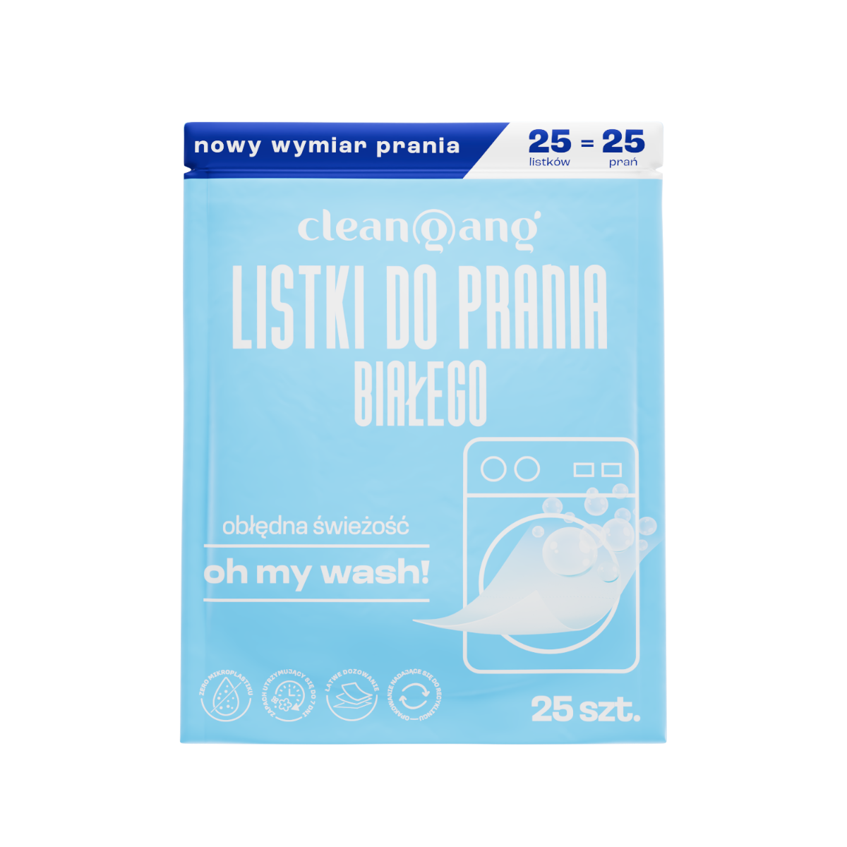 innowacyjne listki do prania białych tkanin, 25 szt.